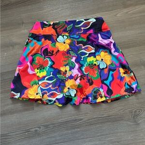 Dana Jo Floral Multicolor Women's Skirt Medium